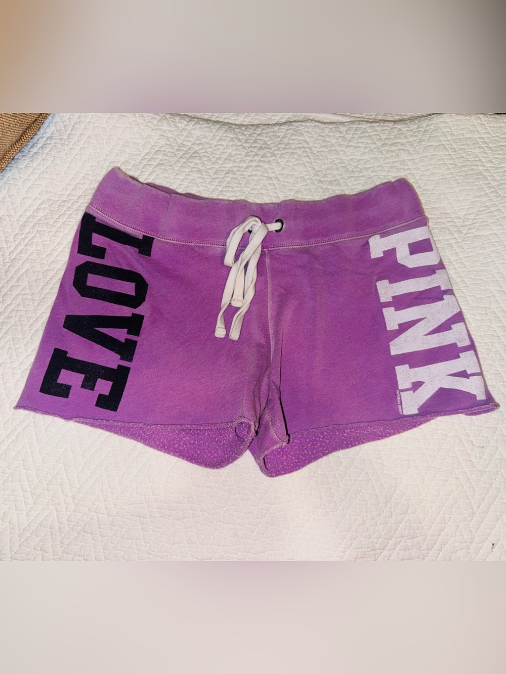 👑 Size Small PINK Victoria's Secret Lavender Athletic Drawstring Shorts
